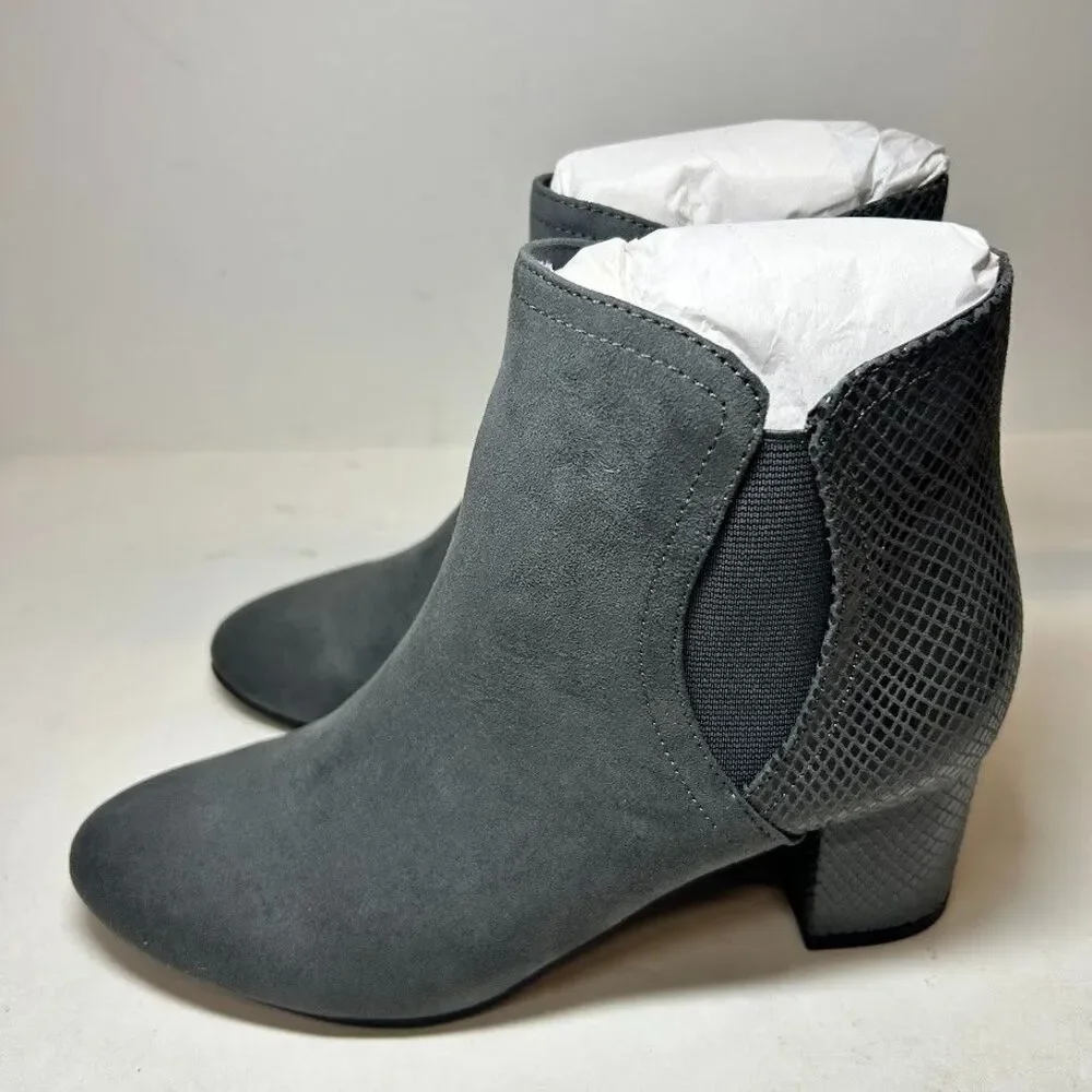 Karen Scott Womens 6 M Grey Ivynaa Block Heel Dress Booties DISPLAY QZ0